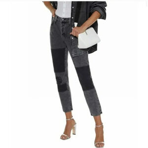 IRO Lep Patchwork Distressed Mid-Rise Slim-Leg Jeans